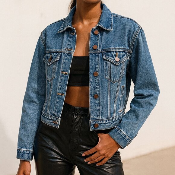 GAP 1969 | Denim Cropped Buttonup Jacket - Women's Small - Picture 1 of 9
